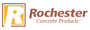 the logo for rocheter concrete products.