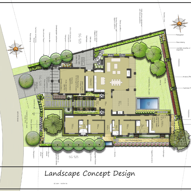 a plan of a landscape concept design.